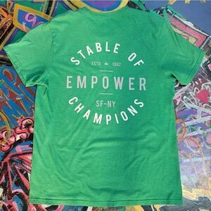 Green Fighters Club Tee 'Stable of Empower Champions' graphic - size large